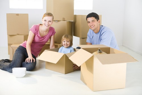 Organized short-term storage unit in Walworth with boxes and furniture