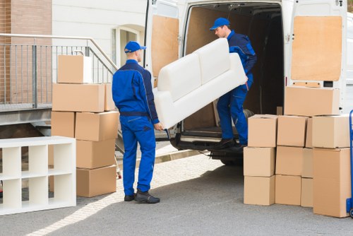 Business inventory arranged neatly in storage