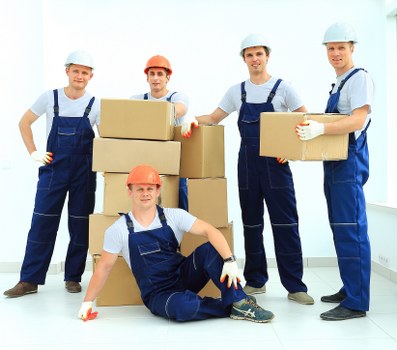 Professional removals and storage service in Walworth with moving boxes